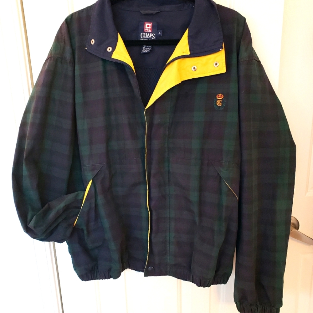 Chaps Ralph Lauren wind breaker jacket plaid men's XL beautiful